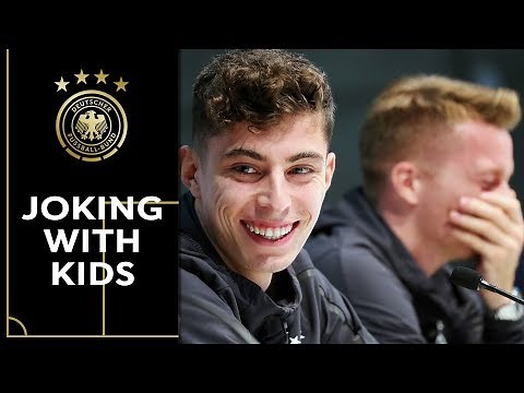 Reus, Havertz & Gnabry can't stop laughing at kids press conference