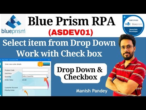 42. Drop Down and Check Box Automation in Blue Prism | Select Item Action Explained (ASDEV01)