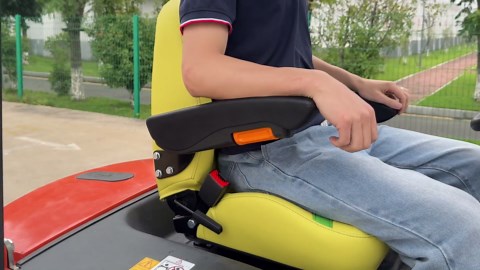Universal Tractor Seat, Zero Turn Mower Seat with Adjustable Safety Belt Armrest Backrest Micro Switch for John Deere ZTR Forklift Skid Steer Loader Telehandler Dozer Excavator