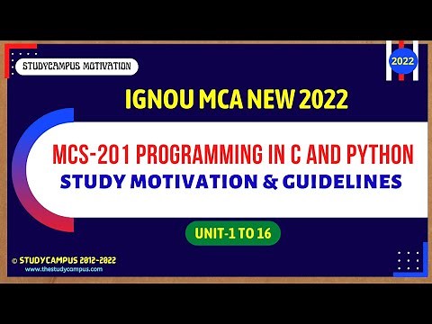 MCS-201 Study Plan and Guidelines | Programming in C and PYTHON