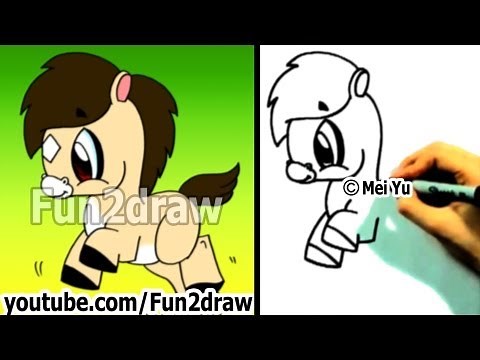 How to Draw a Cartoon Horse - Easy Things to Draw - Fun2draw | Virtual Classroom Drawing Lessons