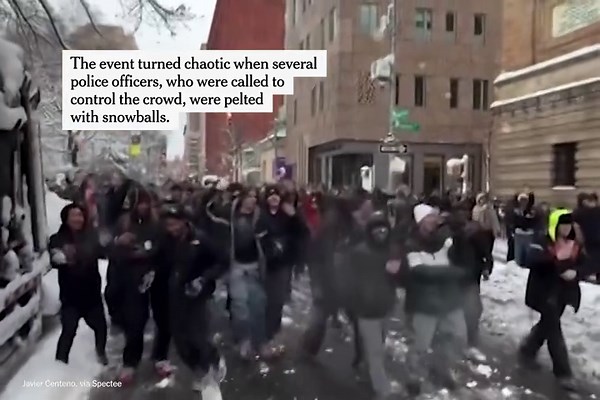 N.Y.P.D. Reviewing Videos Showing Officers Being Hit With Snowballs