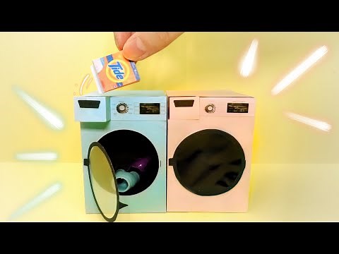 [DIY] Miniature Washing Machine | Paper | Free Template 👍🏻