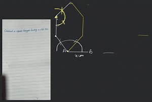 Construct a regular hexagon having a side 4 m.... | Filo