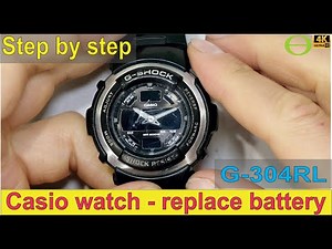 How to replace the watch battery of a Casio G-Shock wrist watch - G-304RL