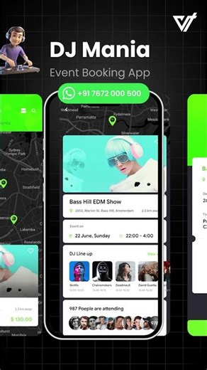 2 App | DJ App | Event Booking App | Event Tickets Buying App | DJ Mania | +91 7672 000 500