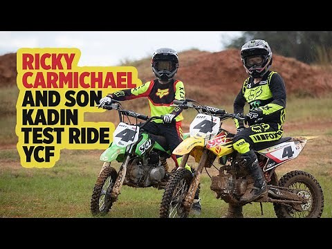 Ricky Carmichael and Son Kaden Test Ride YCF Pit Bikes at The Goat Farm.