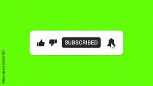 rounded corner subscriber button with green screen