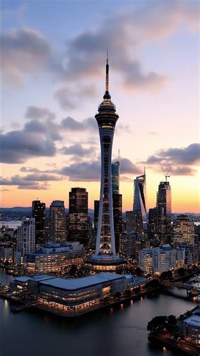 Auckland Sky Tower at Sunset 🌇🇳🇿