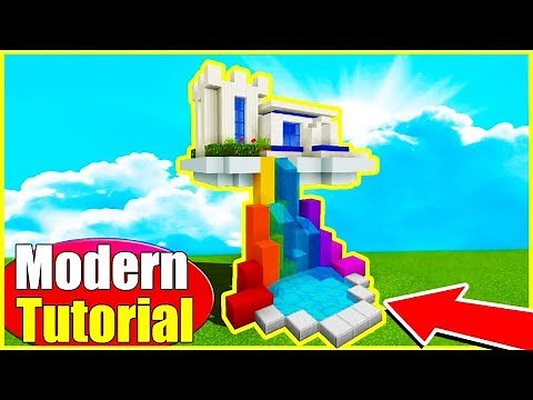 Minecraft Tutorial: How To Make A Modern Sky House "Hidden House In the Sky"