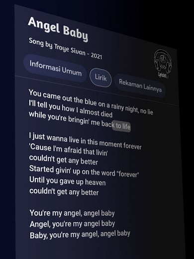 Angel Baby Lyrics by Troye Sivan