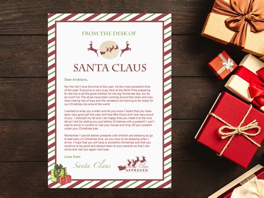 Editable Letter From Santa, North Pole, Christmas Eve (printable PDF) - Etsy Australia