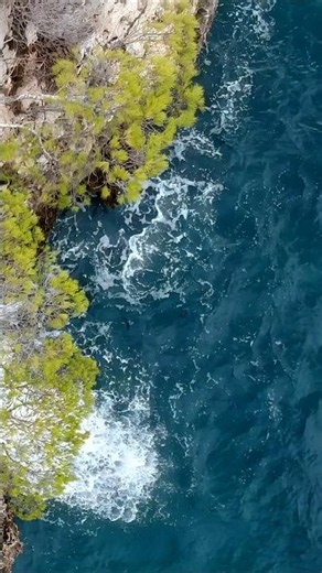 4K Drone POV: Ocean Waves Crashing on Stormy Cliffs 🌊 #natureasmr