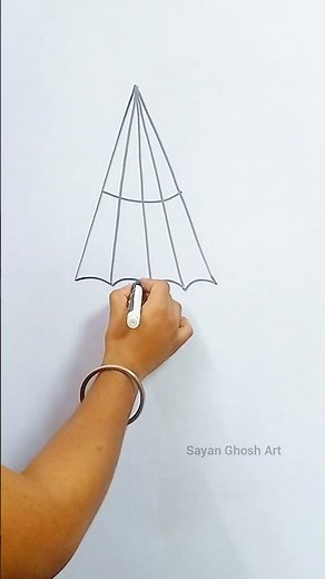 Umbrella Drawing New Step ☂️ | Easy Step by Step Umbrella Drawing #art #shorts #drawing