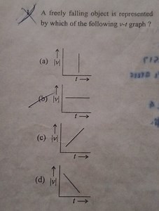 A freely falling object is represented by which of the followin... | Filo