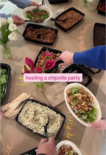 Spring Chipotle Catering Buffet for Neighborhood Dinner