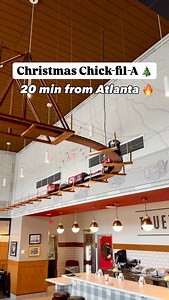 Christmas Chick-fil-A just 20 minutes from Atlanta 🎄🚂 A unique historic Chick-fil-A with a cozy retro interior, festive lights, and a real train inside! 📍 3649 Highway 138 SE, Stockbridge, GA 30281 #christmaschickfila #truettschickfila #stockbridgega #atlantafood #atlantaeats #romanticatlanta #georgiafood #georgialife #christmasvibes #holidayvibes #festiveatlanta #placesnearatlanta | Romantic.atlanta