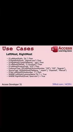 LeftMost & RightMost VBA Functions for Microsoft Access - Replace Left and Right - No Counting!