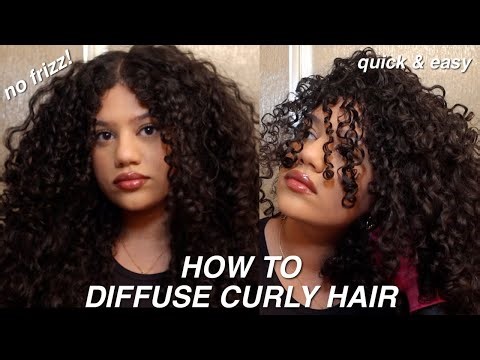 how to diffuse curly hair: 3a./3b curls, no frizz, lots of volume, quick and easy