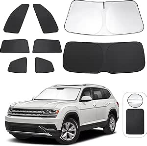 TINGLU Window Shades for Volkswagen VW Atlas 2018-2024 2025 Accessories Car Side Full Windows Rear Triangular Windshield Sun Shade Sun UV Rays Privacy Protection for Camping,Napping,and Relaxing 8PCS