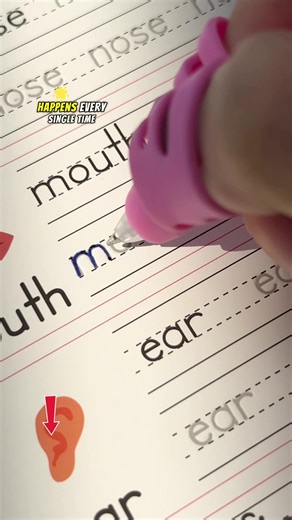 Messy letters everywhere? These grooves in this magic book keep your kids’ pen on track.#handwriting #kids #kidslearning #practice #timetome