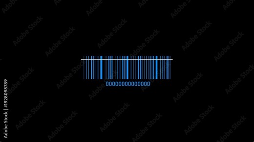 Laser beam barcode scanning motion graphics. Product bar code, laser beam barcode scanning motion graphics.