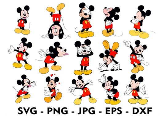 Mickey Mouse SVG Bundle Layered Head Svg Birthday Tshirt Svg, Tumbler Mug Svg Files for Cricut, SVG Files for Cricut, for Silhouette - Etsy