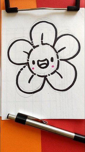 Como DIBUJAR una FLOR Kawaii 🌼✍🏽 #ideasparadibujar