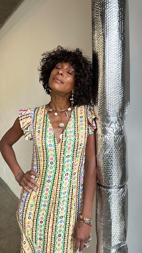Our gorgeous Fiesta Remi Dress 🌞the dress has an energetic aztec print with a soft feminine sleeve and asymmetrical skirt, the lightweight fabric flows effortlessly, making it a perfect addition to your summer wardrobe, bringing fun back into dressing! 🤘🏼#FeelGoodDressing #SummerWardrobe #ss24 | NeverFullyDressed