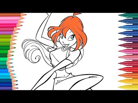 Winx Club Bloom Ausmalbilder Färbung - Kleine Hände Malbuch