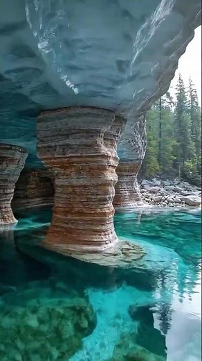 Unreal Turquoise Cave Pillars! Exploring a Stunning Geologic Formation with Crystal Clear Water