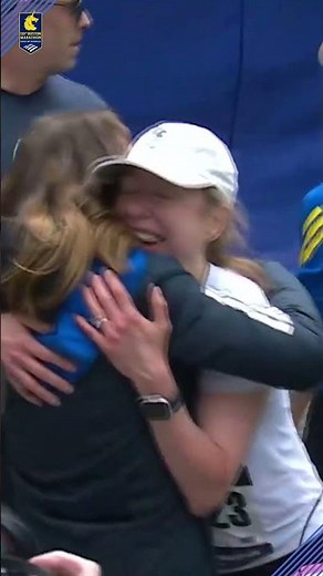 Chelsea Clinton celebrates finishing the Boston Marathon