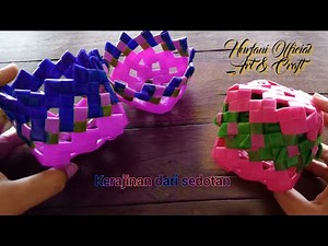 cara membuat keranjang dari sedotan || kerajinan dari sedotan || Crafts from straws