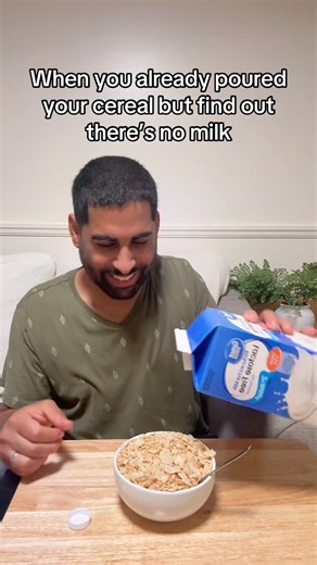 When you already poured your cereal but find out there’s no milk #milk #cereal #breakfast