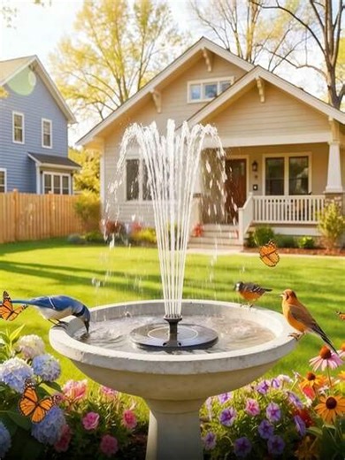 2.5W Solar Water Fountain Pump, Bird Bath Fountain With 4 Fixed Brackets & 6 Nozzles, Anti-Drift Anti-Splashing Submersible Solar Powered Fountain For Outdoor Garden, Backyard, Patio, Small Pond, Pool, Fish Tank, Spring Decor & Hummingbird Attraction | SHEIN