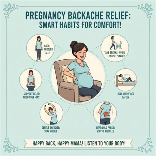 Pregnancy backache is common, but it can be managed! Remember to sit straight, take breaks, wear support belts if needed, and roll out of bed gently. Take care of your back at every stage. 🤰💪 #pregnancytips #backacherelief #momtobe #healthypregnancy #PainFreePregnancy | Mum_world_
