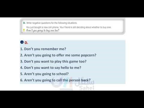 Write negative questions for the following situations