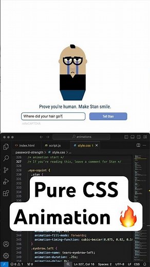 Make Stan Smile CAPTCHA CSS Animation