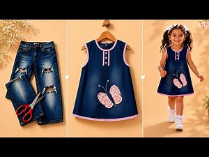 👖✂️ Upcycle Old Jeans into a Cute Kids Dress | Easy Sewing Tutorial