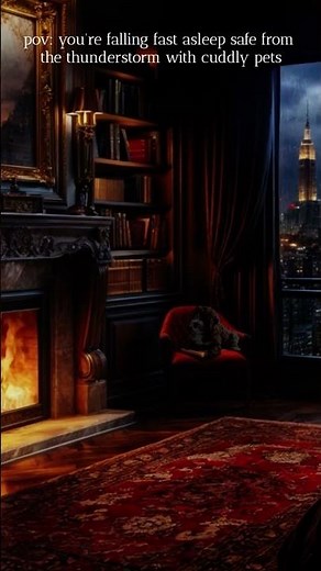 Rain and thunder sounds for sleeping storm stress relief fireplace sleep aid #rain #sleep #thunder