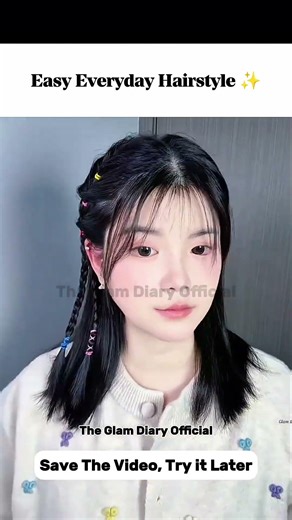 How To Do Korean Y2K Rainbow Mini Braids with Colour Rubber Bands|Cute Hairstyle🌈#MiniBraidHairstyle