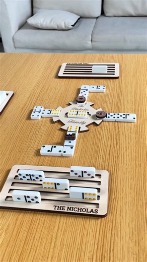 Introducing the Ultimate Family Game Night Set - a personalized twist on classic domino games like Mexican Train and Mahjong! Versatile design fits multiple game styles. Customizable with your family's name. | Callie Gifts