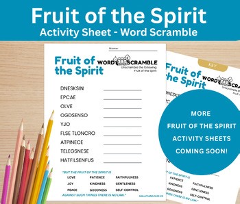 Fruit of the Spirit - Word Scramble Activity Sheet