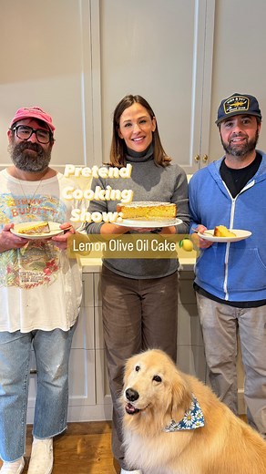 #PretendCookingShow: Lemon Olive Oil Cake. 🍋 Two of my real culinary heroes joined me for a very pretend cooking show in support of a cause we all love— @baby2baby. @baby2baby is an incredible organization that provides children living in poverty across the country with the vital supplies they need. They are early and swift responders to disasters in the US and abroad, and give generously and consistently to @savethechildren sites across rural United States— I have had the privilege of seeing b