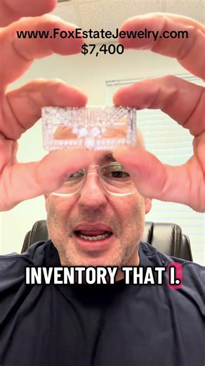 Art Deco platinum old European cut diamond envelope brooch #foxestatejewelry