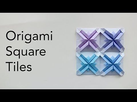 Easy Origami Square Tiles Tutorial (ASMR Paper Folding)