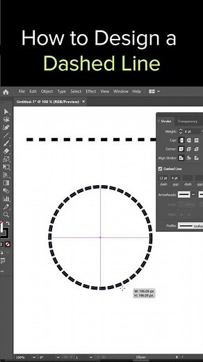 how to design a dashed line | dotted line in illustrator #shorts #easy #beginners
