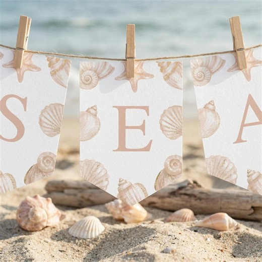 Sea You Soon Baby Shower Banner, Nautical Baby Shower Garland Printable, Coastal Ocean Theme Baby Shower Party Decor Girl, Sb182 - Etsy