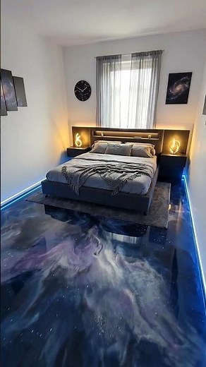This Bedroom Floor Looks Like a Galaxy | Cosmic Epoxy Floor Transformation