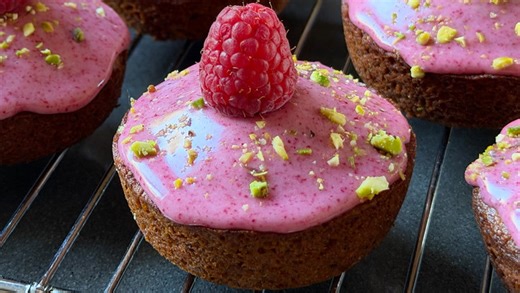 How to Make Pistachio Financiers with Raspberry Glaze